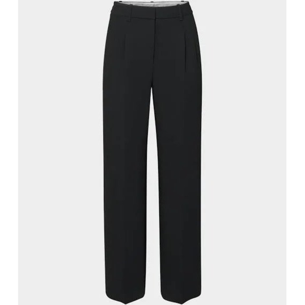 Aritzia Wilfred The Effortless Pant Black Wide Leg Pleated Trouser Size 6